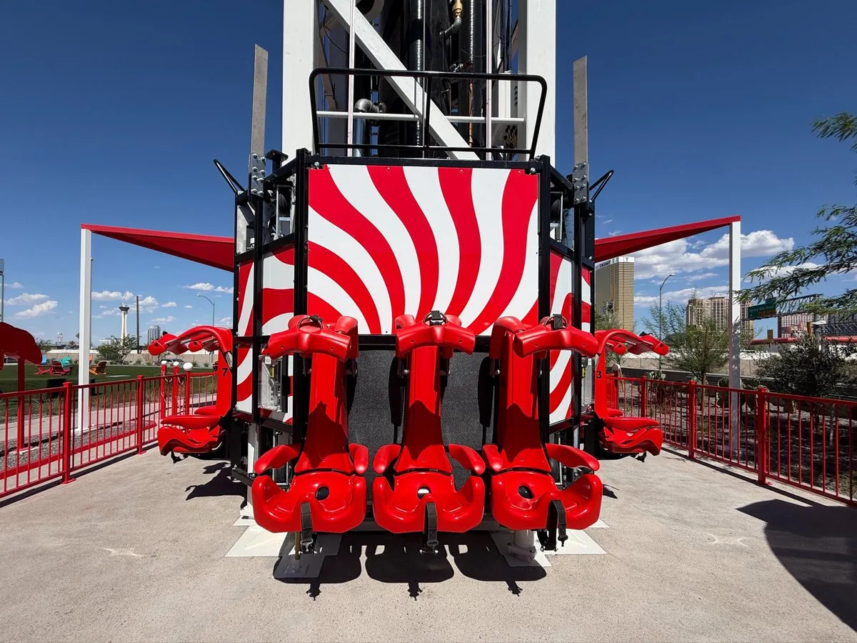 Area15's new 'Eye Dropper' drop tower opens — a 200-foot psychedelic thrill ride